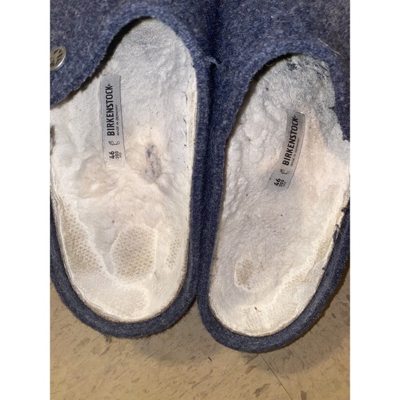 Birkenstock Zermatt Dark Blue Wool Felt‎ Sandals Slippers Size 46 US 13 - Picture 3 of 11
